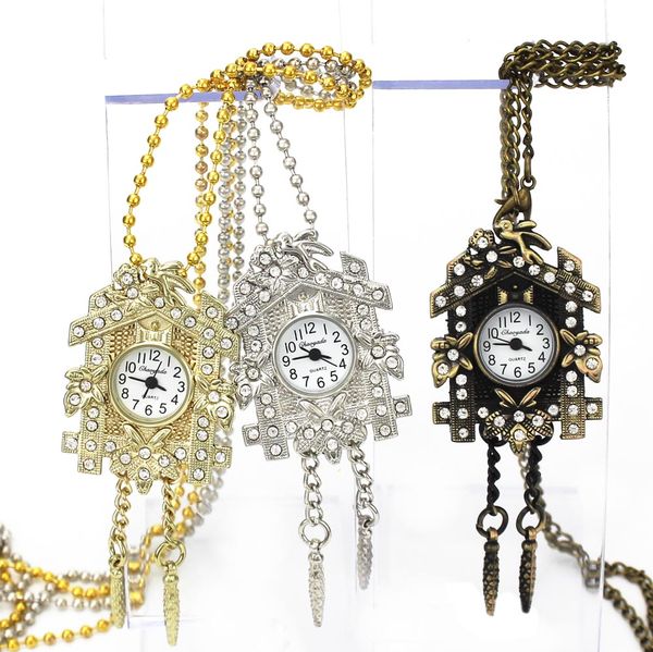 cuckoo bird house crystal design pendant pocket watch chain necklace quartz watch new fashion, Slivery;golden
cuckoo bird house crystal design pendant pocket watch chain necklace quartz watch new fashion, Slivery;golden