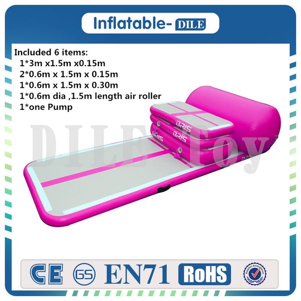 a set (6pieces) inflatable air track water trampoline gym air mat come with electric air pump
a set (6pieces) inflatable air track water trampoline gym air mat come with electric air pump