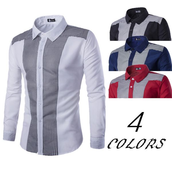 men's casual fashion men shirts men's dress mens long sleeved shirts stitching spell color shirt for men, White;black
men's casual fashion men shirts men's dress mens long sleeved shirts stitching spell color shirt for men, White;black