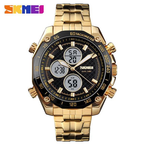 skmei watch men relojes deportivos fashion sports watches 30m waterproof golden stainless steel digital wristwatches male clock, Slivery;brown
skmei watch men relojes deportivos fashion sports watches 30m waterproof golden stainless steel digital wristwatches male clock, Slivery;brown