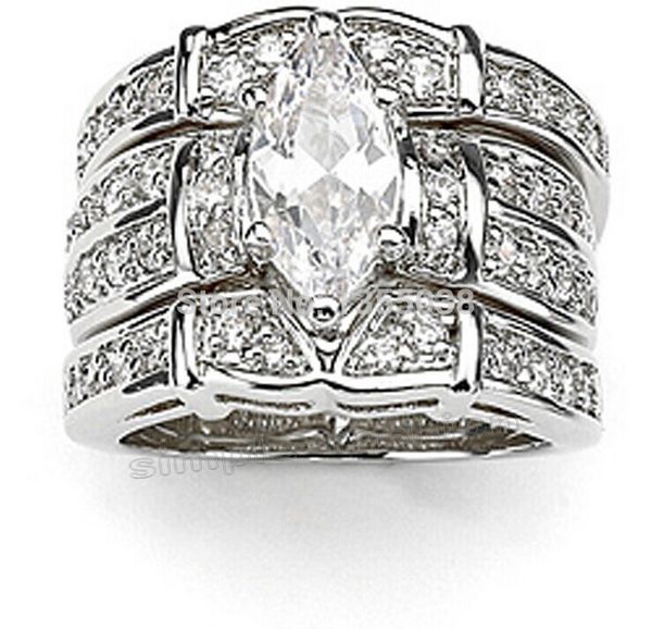 fashion jewelry cocktail jewelry gem 5a zircon stone 14kt white gold filled 3 wedding band ring set sz 5-11 gift, Slivery;golden
fashion jewelry cocktail jewelry gem 5a zircon stone 14kt white gold filled 3 wedding band ring set sz 5-11 gift, Slivery;golden