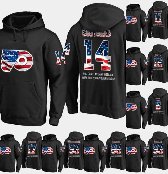 Mens Philadelphia Flyers USA Flag Hoodie 28 Claude Giroux 14 Sean Couturier 10 Corban Knight Hockey Sweatershirt Jersey Black
Mens Philadelphia Flyers USA Flag Hoodie 28 Claude Giroux 14 Sean Couturier 10 Corban Knight Hockey Sweatershirt Jersey Black