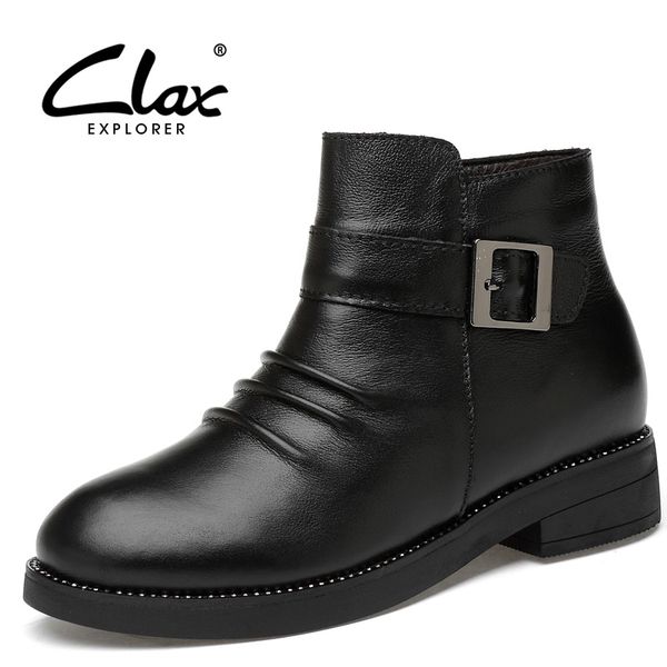clax women boots genuine leather autumn casual leather shoes famale ankle boot winter boots plush fur warm snow shoes zipper, Black
clax women boots genuine leather autumn casual leather shoes famale ankle boot winter boots plush fur warm snow shoes zipper, Black