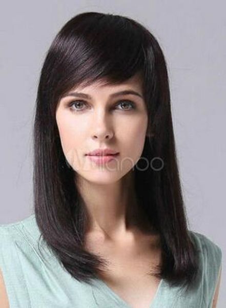 real hairfashion tempting black medium straight wig women's natural human hair, Black;brown
real hairfashion tempting black medium straight wig women's natural human hair, Black;brown