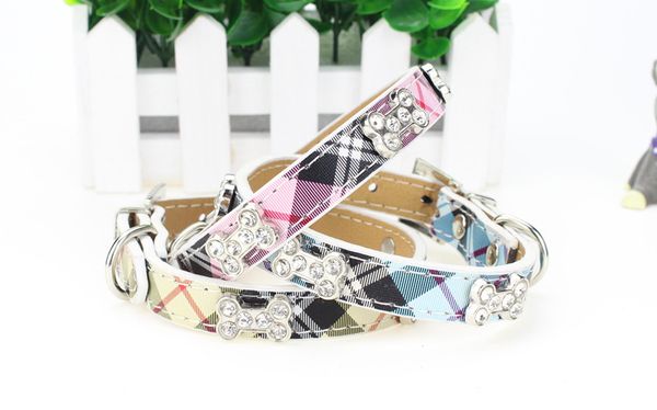 stripe dog collar durable pu leather adjustable bling rhinestone bone necklace pet puppy collar s/m/l
stripe dog collar durable pu leather adjustable bling rhinestone bone necklace pet puppy collar s/m/l
