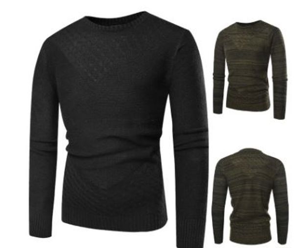 2018 autumn and winter men's new long-sleeved slim knit sweater casual round neck warm men's sweater pullover, White;black
2018 autumn and winter men's new long-sleeved slim knit sweater casual round neck warm men's sweater pullover, White;black