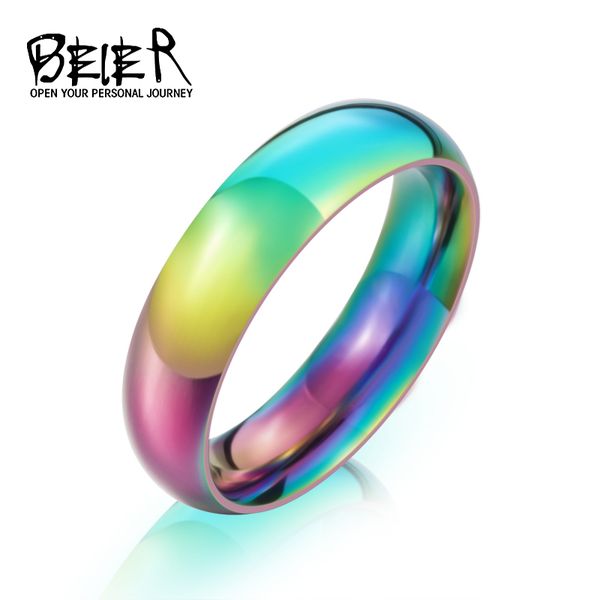 whole salebeier 2017 rainbow ring men's new brand unique hight polished stainless steel simple jewelry br-r063, Golden;silver
whole salebeier 2017 rainbow ring men's new brand unique hight polished stainless steel simple jewelry br-r063, Golden;silver