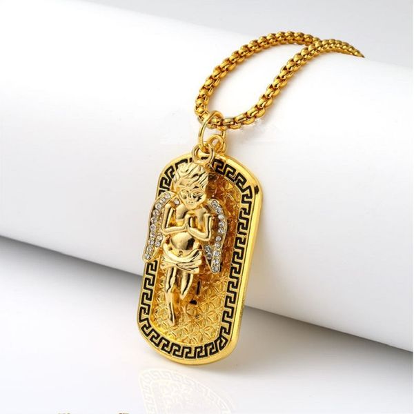 fashion street dance angel medal pendant necklaces 75cm long chains rock micro hip hop jewelry dog tag necklace for mens women, Silver
fashion street dance angel medal pendant necklaces 75cm long chains rock micro hip hop jewelry dog tag necklace for mens women, Silver