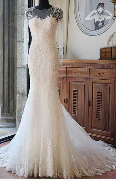 real image new long sleeve transparent tulle mermaid scoop wedding dresses lace crystal bridal gowns 2019 princess custom made romantic, White
real image new long sleeve transparent tulle mermaid scoop wedding dresses lace crystal bridal gowns 2019 princess custom made romantic, White