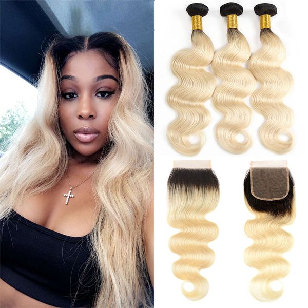 body wave 1b/613 ombre blonde 4x4 part lace closure with bundles brazilian virgin remy human hair weaves extension, Black;brown
body wave 1b/613 ombre blonde 4x4 part lace closure with bundles brazilian virgin remy human hair weaves extension, Black;brown