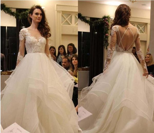 boho backless wedding dresses long sleeves 2018 cascading ruffles tiered skirt plus size china greek style tulle bridal gowns, White
boho backless wedding dresses long sleeves 2018 cascading ruffles tiered skirt plus size china greek style tulle bridal gowns, White