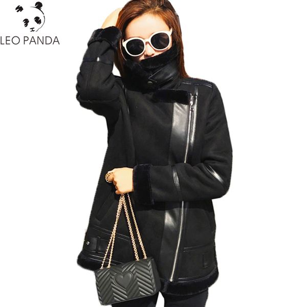 new fashion spring autumn warm thicken zipper long sleeves mandarin collar pockets loose coat female outwear real leather coat y, Black
new fashion spring autumn warm thicken zipper long sleeves mandarin collar pockets loose coat female outwear real leather coat y, Black