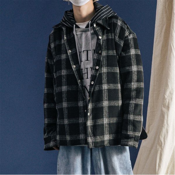 men's down & parkas autumn winter jacket thick warm fashion retro plaid coat man casual loose male cotton clothes streetwear outwear, Black
men's down & parkas autumn winter jacket thick warm fashion retro plaid coat man casual loose male cotton clothes streetwear outwear, Black
