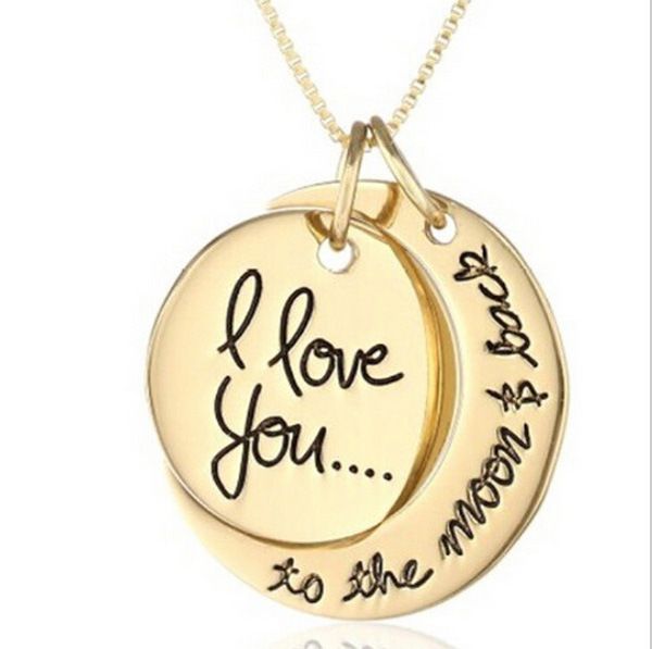 2018 fashion necklace moon necklace i love you to the moon and back for mom sister family pendant link chain, Silver
2018 fashion necklace moon necklace i love you to the moon and back for mom sister family pendant link chain, Silver
