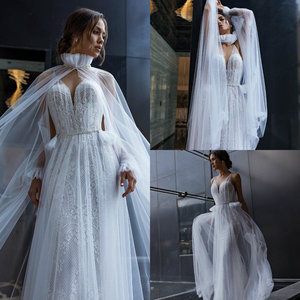 dimitrius dalia a line bohemian wedding dresses with wrap lace applique illusion beach bridal dress sweep train plus size wedding gowns, White
dimitrius dalia a line bohemian wedding dresses with wrap lace applique illusion beach bridal dress sweep train plus size wedding gowns, White