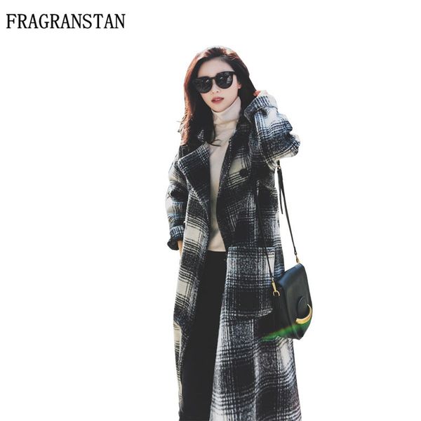 2018 new women fashion winter autumn vintage woolen coat ladies plaid turn-down collar wool outerwear vestidos h185, Black
2018 new women fashion winter autumn vintage woolen coat ladies plaid turn-down collar wool outerwear vestidos h185, Black