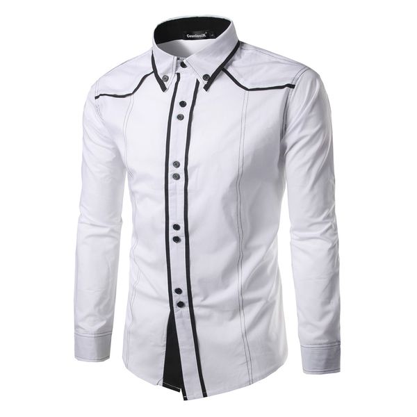 punk style men shirt brand male large size long sleeve shirts casual hit color slim fit black mens dress shirts xxl, White;black
punk style men shirt brand male large size long sleeve shirts casual hit color slim fit black mens dress shirts xxl, White;black
