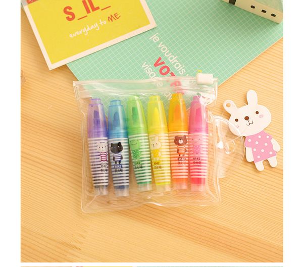korean stationery color highlighter pen key marker marker pen fluorescent 6 sticks, Black;red
korean stationery color highlighter pen key marker marker pen fluorescent 6 sticks, Black;red