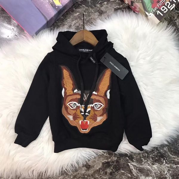 2018 new children's hooded long-sleeved embroidery sweater, Black
2018 new children's hooded long-sleeved embroidery sweater, Black