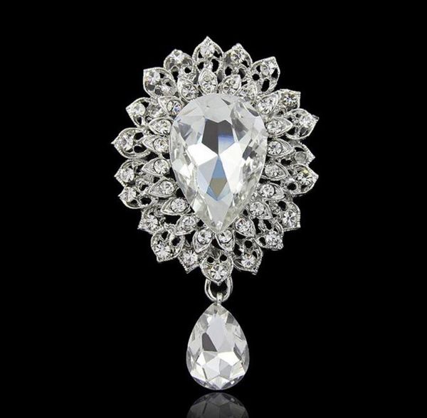 3 inch glass brooch wedding bridal party prom diamante crystal pins vintage silver plated, Gray
3 inch glass brooch wedding bridal party prom diamante crystal pins vintage silver plated, Gray