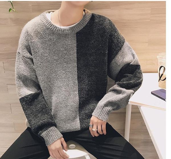 send 2018 autumn new style men's round neck sweater loose and comfortable long sleeved korean, White;black
send 2018 autumn new style men's round neck sweater loose and comfortable long sleeved korean, White;black