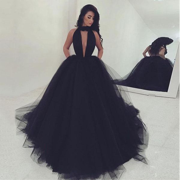 Sexy Black Masquerade Ball Gown Prom Dresses Puffy Arabic Special Occasion Evening Party Dresses Formal Wear Gowns Vestido Para Formatura