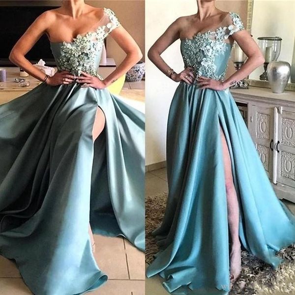 a line satin high slit gorgeous blue prom evening dresses with small flowers details robes de soiree tendance longue, Black;red
a line satin high slit gorgeous blue prom evening dresses with small flowers details robes de soiree tendance longue, Black;red