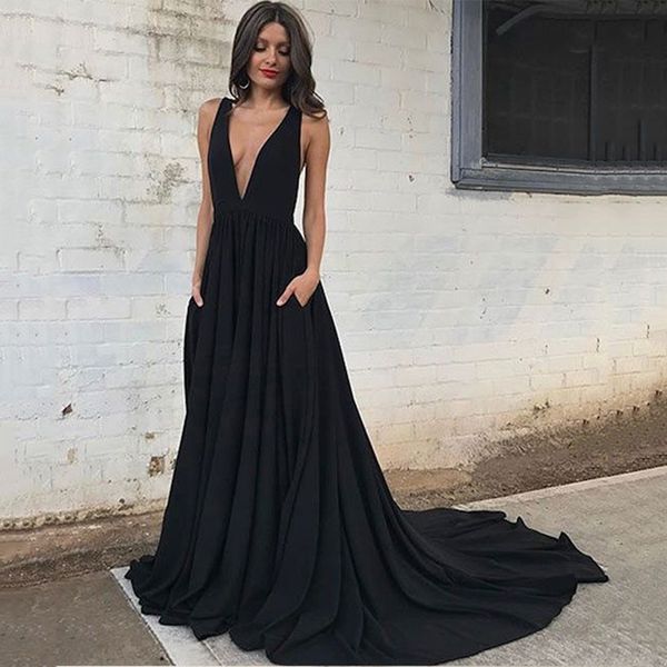 elegant black celebrity evening dresses v-neck backless long plus size custom made elegant red carpet dress prom party gowns, Black;red
elegant black celebrity evening dresses v-neck backless long plus size custom made elegant red carpet dress prom party gowns, Black;red