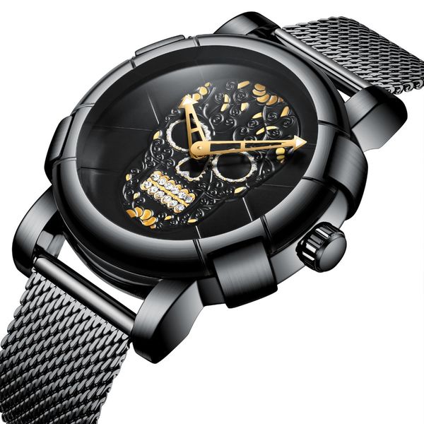mens skull wristwatches quartz biden brand black male clock stainless steel man watches waterproof luminous movement, Slivery;brown
mens skull wristwatches quartz biden brand black male clock stainless steel man watches waterproof luminous movement, Slivery;brown