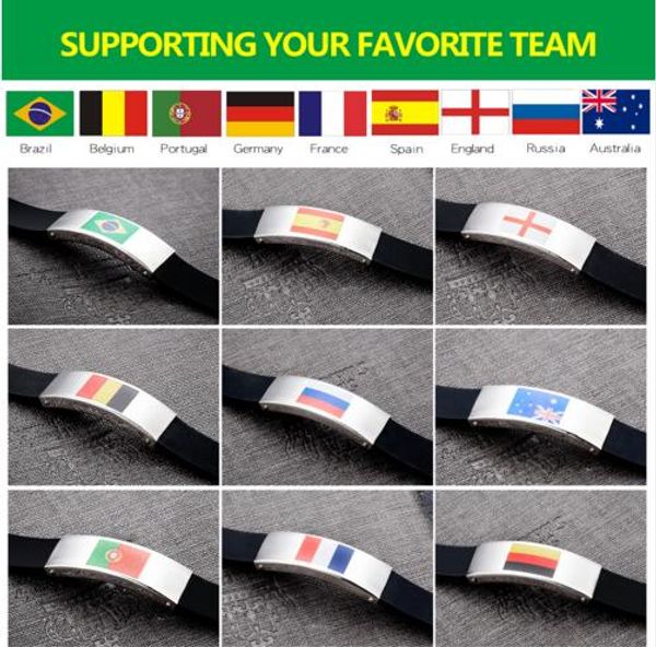 2018 world cup jewelry new fashion ball fans wristband black punk rubber silicone friendship flag bracelets pulseras hombre caucho ph1263, Golden;silver
2018 world cup jewelry new fashion ball fans wristband black punk rubber silicone friendship flag bracelets pulseras hombre caucho ph1263, Golden;silver