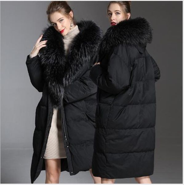 elegant long down coat women winter fashion oversize white duck down parka thick warm big fur collar jacket outwear casualfr3011, Black
elegant long down coat women winter fashion oversize white duck down parka thick warm big fur collar jacket outwear casualfr3011, Black