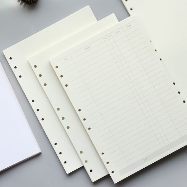 A4 B5 Leaf Notebook Refill Spiral Binder Planner Inner Page Inside Paper Dairy Weekly Monthly Plan To Do Line Dot Grid 45 Sheets