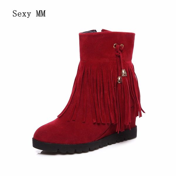 spring autumn women mid calf boots booties wedges height increasing woman short boots ladies shoes plus size 34-40 41 42 43, Black
spring autumn women mid calf boots booties wedges height increasing woman short boots ladies shoes plus size 34-40 41 42 43, Black