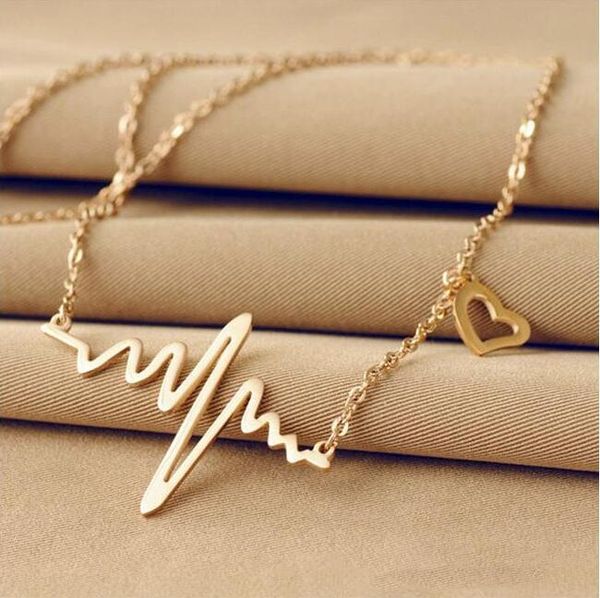 yo2018 new simple popular electrocardiogram necklace for women fashion jewelry clavicle chain collares, Silver
yo2018 new simple popular electrocardiogram necklace for women fashion jewelry clavicle chain collares, Silver