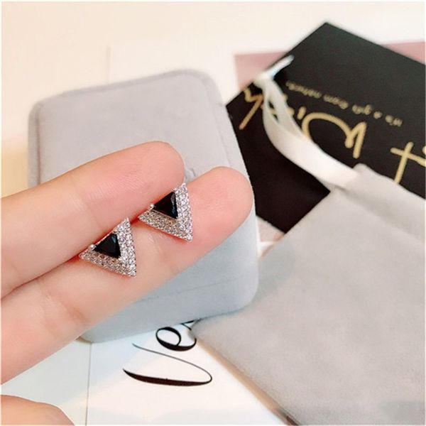 stud earrings for women 925 sterling silver simple black spinel triangle temperament personality bridal wedding fine jewelry, Golden;silver
stud earrings for women 925 sterling silver simple black spinel triangle temperament personality bridal wedding fine jewelry, Golden;silver