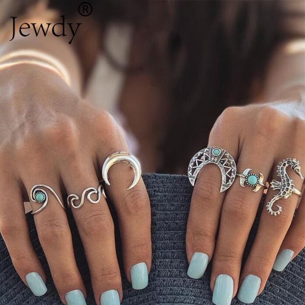 whole sale6pcs/lot sea horse moon midi ring sets hippocampus horn 2018 bohemian vintage stone knuckle rings women anillos mujer jewelry, Golden;silver
whole sale6pcs/lot sea horse moon midi ring sets hippocampus horn 2018 bohemian vintage stone knuckle rings women anillos mujer jewelry, Golden;silver