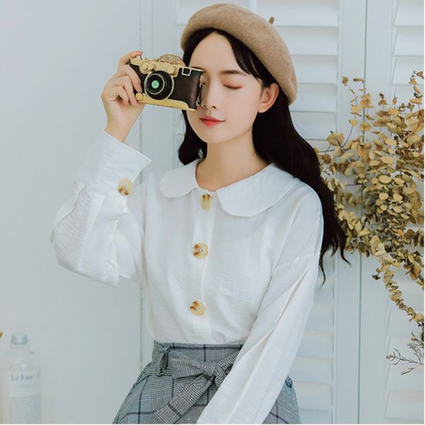 женщины blusa feminina осень корейский блузка симпатичные mori девушка рубашка с длинным рукавом питер пэн воротник хлопок топы повседневная, White
женщины blusa feminina осень корейский блузка симпатичные mori девушка рубашка с длинным рукавом питер пэн воротник хлопок топы повседневная, White