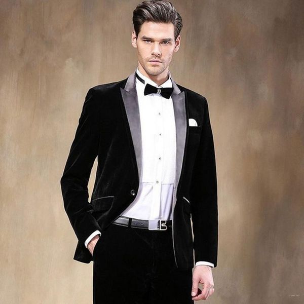 custom made black velvet groom tuxedos groomsmen suit mens wedding suits slim fit bridegroom business suits (jacket+pants+tie, Black;gray
custom made black velvet groom tuxedos groomsmen suit mens wedding suits slim fit bridegroom business suits (jacket+pants+tie, Black;gray