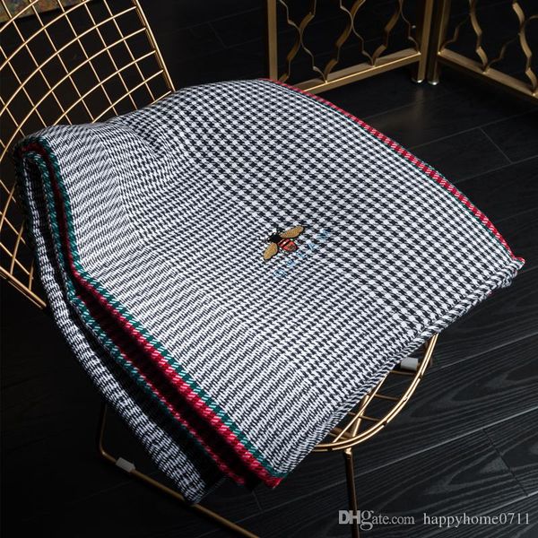 black white plaid pattern signature throw bee embroidery blanket home travel women scarf shawl warm everyday blankets large 150*200cm gift
black white plaid pattern signature throw bee embroidery blanket home travel women scarf shawl warm everyday blankets large 150*200cm gift