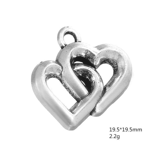 2021 zinc alloy double heart charm antique sliver pendants fit bracelet necklace charms for jewelry making other customized jewelry, Bronze;silver
2021 zinc alloy double heart charm antique sliver pendants fit bracelet necklace charms for jewelry making other customized jewelry, Bronze;silver