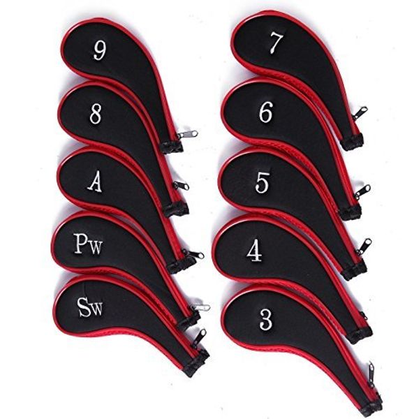 10pcs golf long neck iron zippered head covers
10pcs golf long neck iron zippered head covers