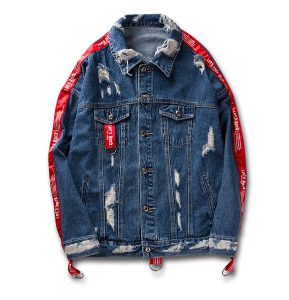 yizlo denim jacket jaqueta masculina chaquetas hombre red ribbon jackets men streetwear kanye west hip hop jaquetas hole, Black;brown
yizlo denim jacket jaqueta masculina chaquetas hombre red ribbon jackets men streetwear kanye west hip hop jaquetas hole, Black;brown