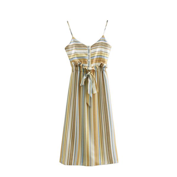 elegant vertical stripes print harness dress v-neck elastic waist bow tie with single-breasted decoration women beach dress, Black;gray
elegant vertical stripes print harness dress v-neck elastic waist bow tie with single-breasted decoration women beach dress, Black;gray