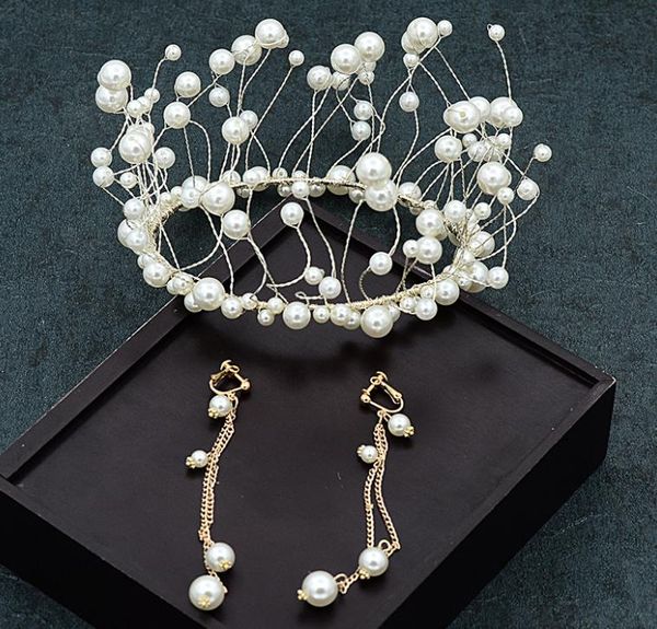 new handmade pearl crown wedding dress headwear, super fairy girl accessories, Silver
new handmade pearl crown wedding dress headwear, super fairy girl accessories, Silver