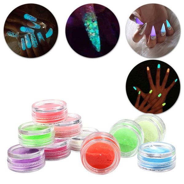 10pcs nail glitter powder colorful luminous fluorescent nail decor art powder glow for makeup diy art, Silver;gold
10pcs nail glitter powder colorful luminous fluorescent nail decor art powder glow for makeup diy art, Silver;gold