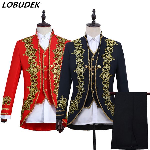 customized wholesale men's suits wedding dress gold decorative pattern embroidery blazer vest pants three piece suit set prom singer co, White;black
customized wholesale men's suits wedding dress gold decorative pattern embroidery blazer vest pants three piece suit set prom singer co, White;black
