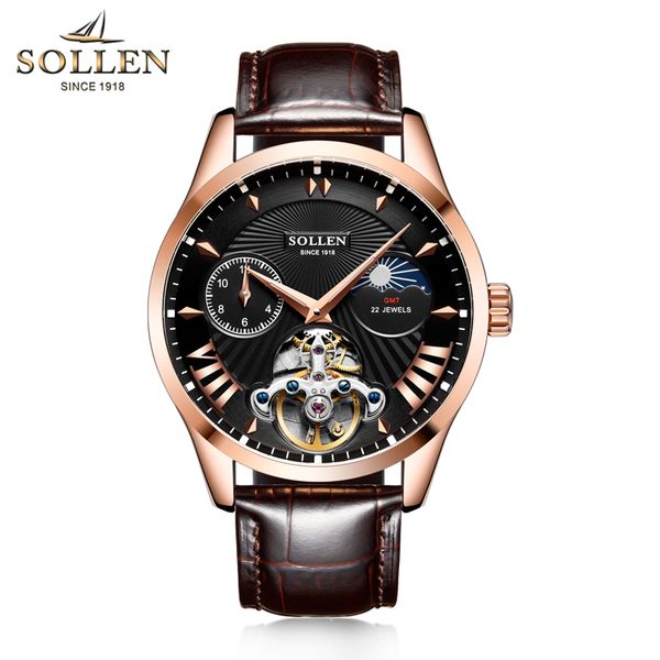 sollen solon quality men's mechanical watch automatic waterproof cutout belt casual fashion round luminous men's watch, Slivery;brown
sollen solon quality men's mechanical watch automatic waterproof cutout belt casual fashion round luminous men's watch, Slivery;brown