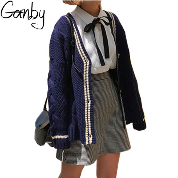 2017 autumn winter ulzzang korean harajuku new sweaters retro color contrast single-breasted v-neck casual knitted cardigans, White;black
2017 autumn winter ulzzang korean harajuku new sweaters retro color contrast single-breasted v-neck casual knitted cardigans, White;black