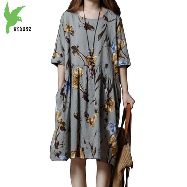 okxgnz 2018 summer women's printed dress fashion loose large size pure cotton dress short sleeve round collar casual q089, White;black
okxgnz 2018 summer women's printed dress fashion loose large size pure cotton dress short sleeve round collar casual q089, White;black