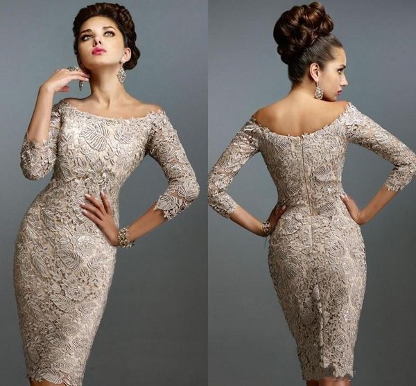 new arrival glamorous knee length mother of the bride dresses 3/4 sleeves sheath off shoulder lace applique mother of groom dresses custom, Black;red
new arrival glamorous knee length mother of the bride dresses 3/4 sleeves sheath off shoulder lace applique mother of groom dresses custom, Black;red